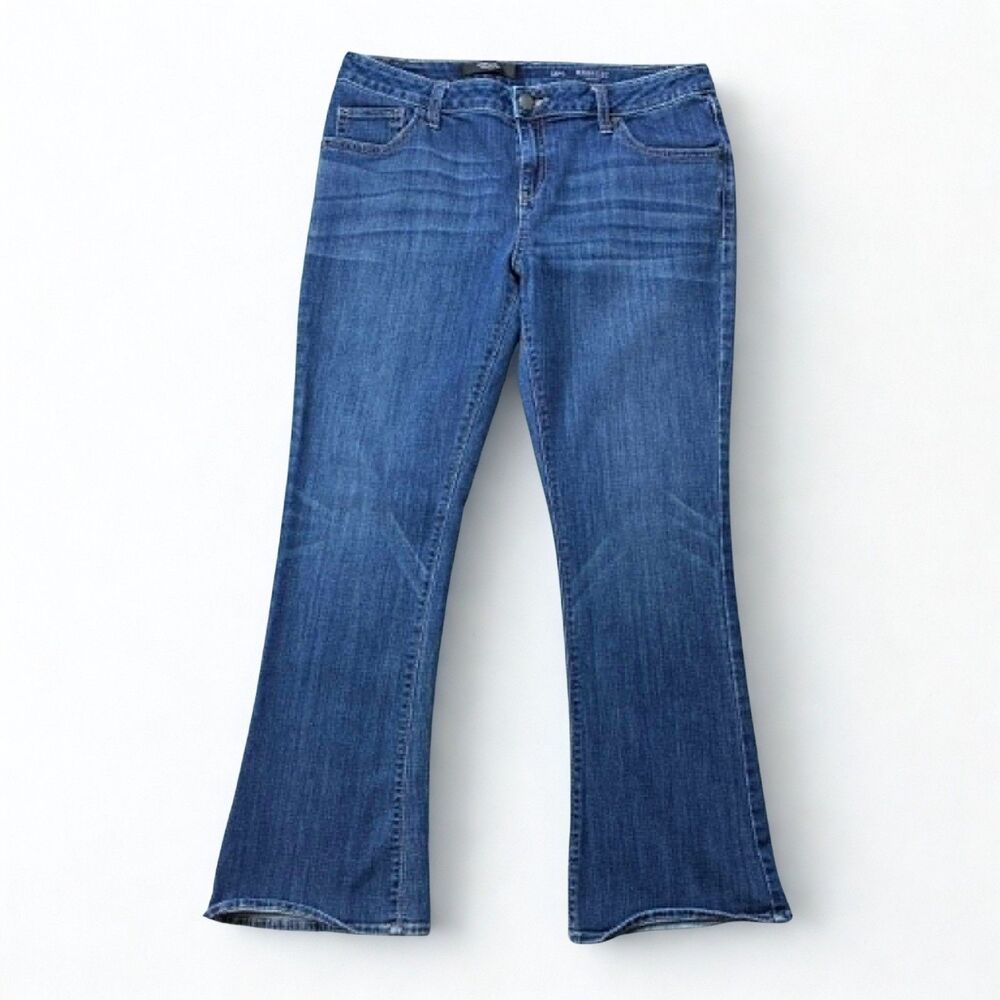 Simply Vera Vera Wang Womens 14PS Mid Rise Bootcut Jeans Blue Stretch Petite